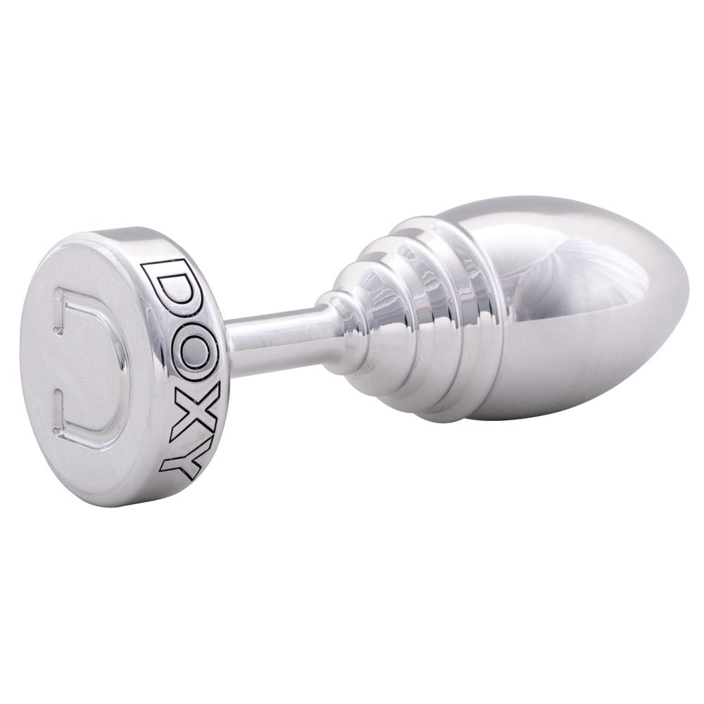 Купить серебристая анальная втулка doxy ribbed butt plug - 10,5 см. Image