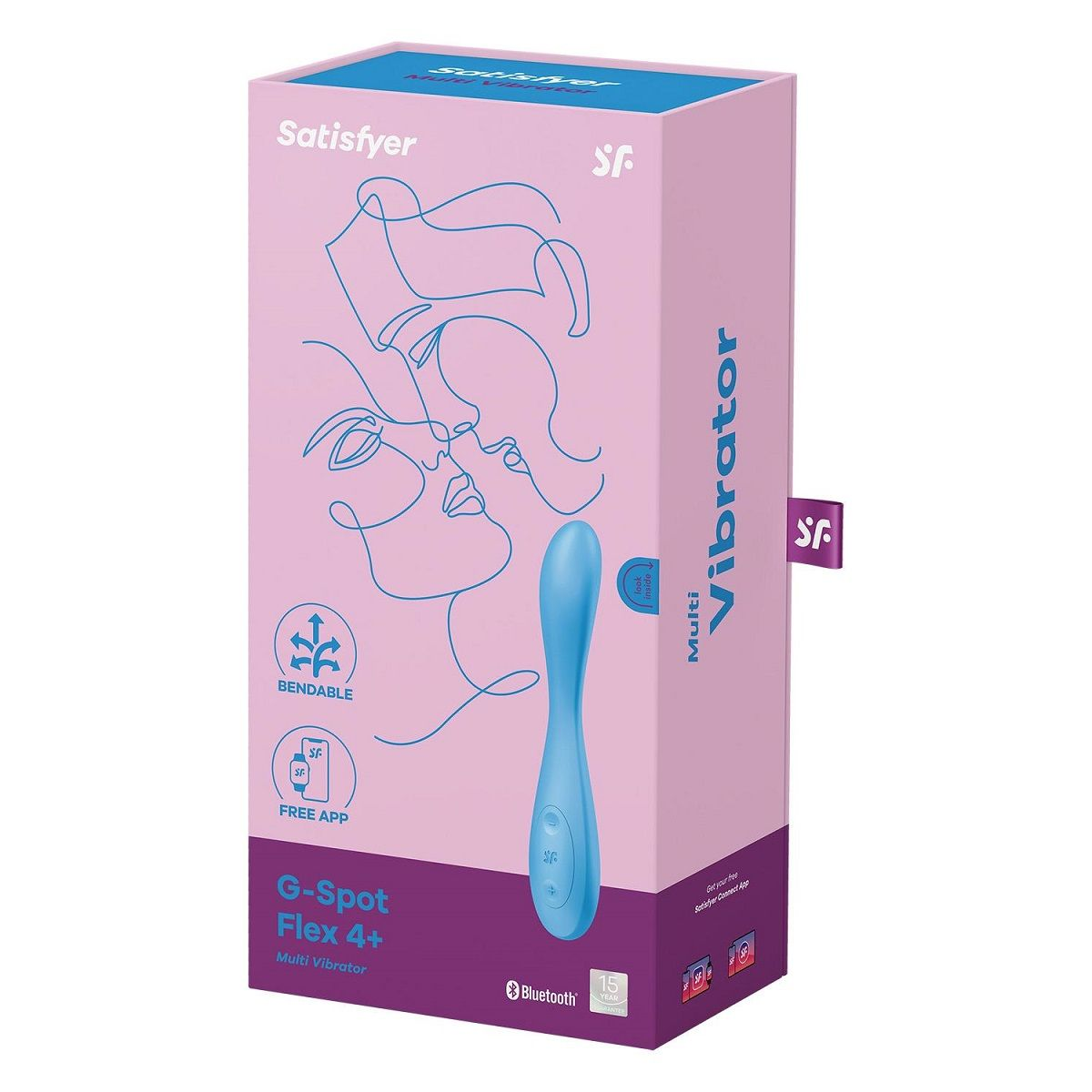 Купить голубой гибкий вибромассажер satisfyer g-spot flex 4+ - 19 см. Image