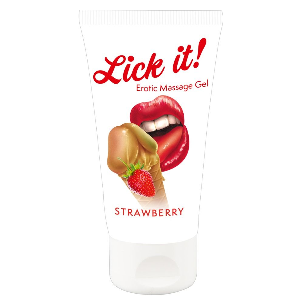 Купить лубрикант на водной основе lick it! strawberry с ароматом клубники - 50 мл. Image