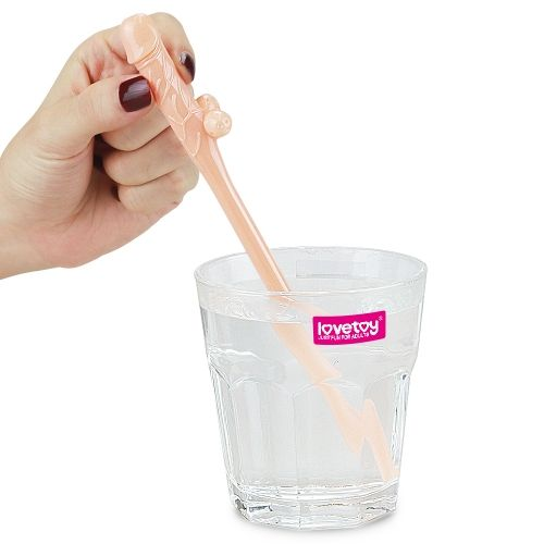 Купить телесные коктейльные трубочки с пенисами original willy straws - 9 шт. Image