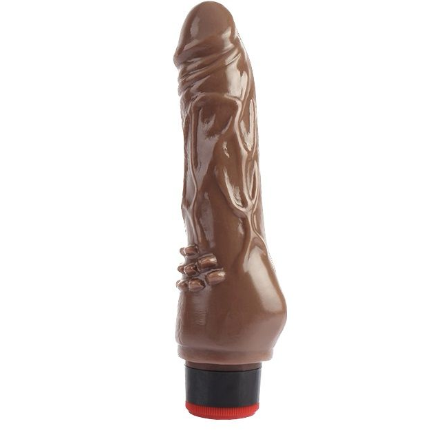 Купить коричневый вибратор-реалистик 7.8 vibrating dildo - 19 см. Image