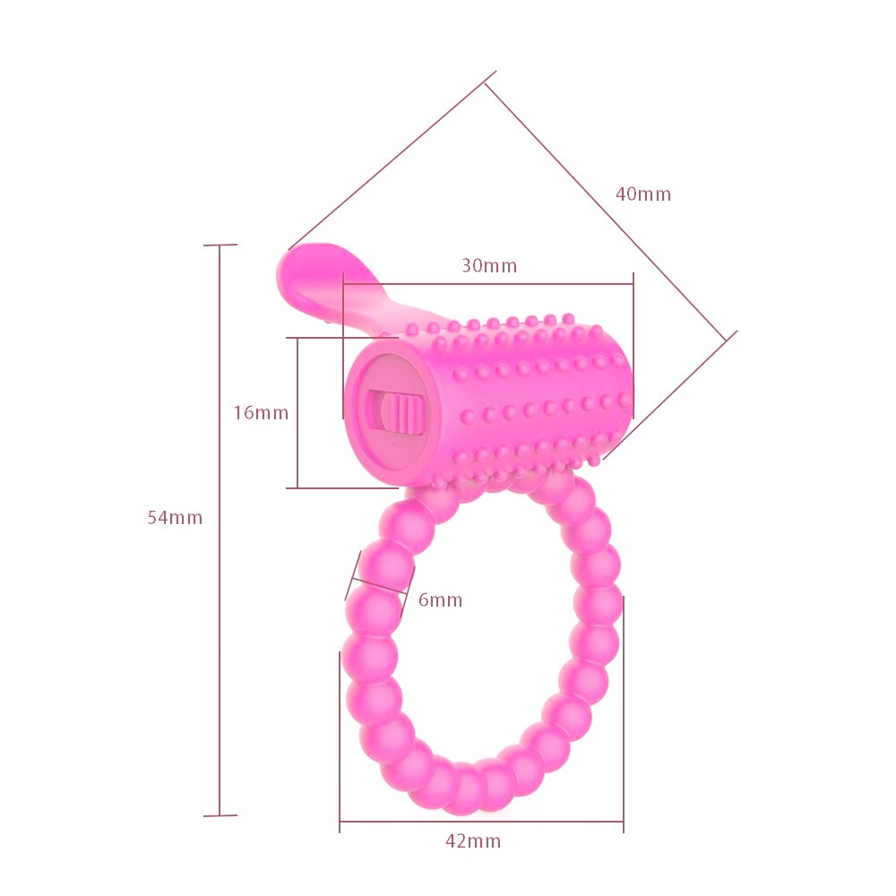 Купить розовое силиконовое эрекционное кольцо с вибрацией и язычком Image