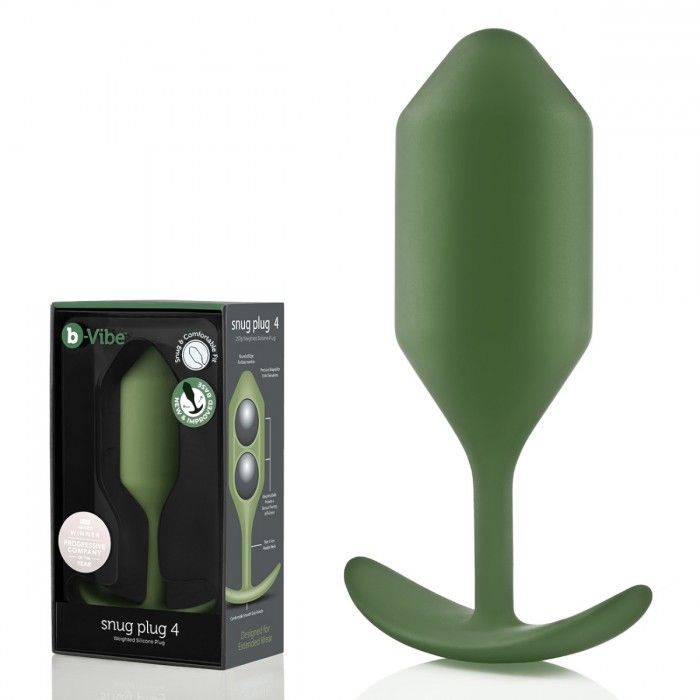 Купить пробка цвета хаки для ношения b-vibe snug plug 4 - 14 см. Image