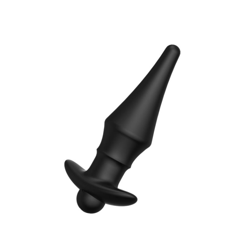 Купить черная перезаряжаемая анальная пробка №08 cone-shaped butt plug - 13,5 см. Image