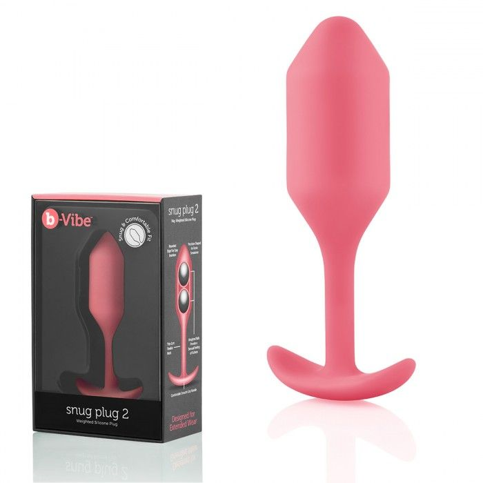 Купить розовая пробка для ношения b-vibe snug plug 2 - 11,4 см. Image