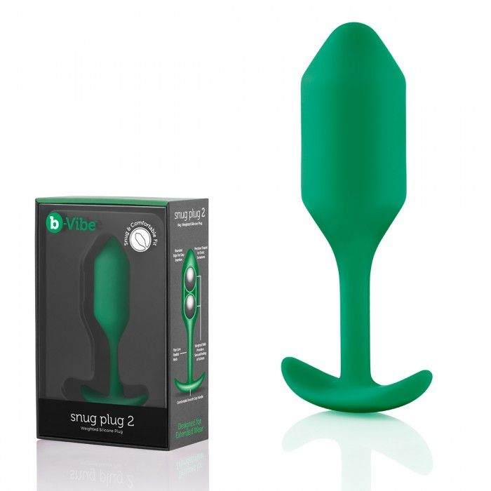 Купить зеленая пробка для ношения b-vibe snug plug 2 - 11,4 см. Image