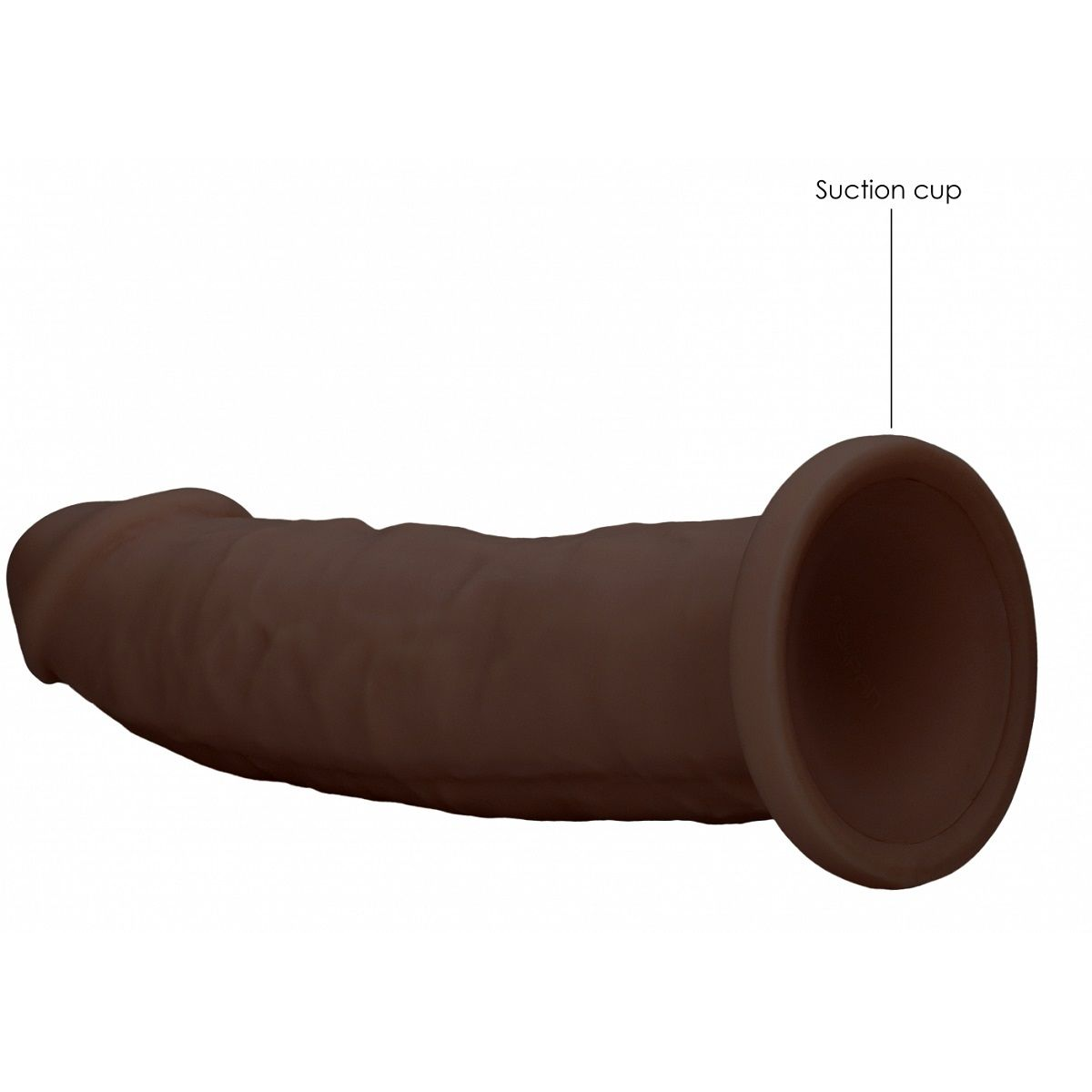 Купить коричневый фаллоимитатор без мошонки silicone dildo without balls - 22,8 см. Image