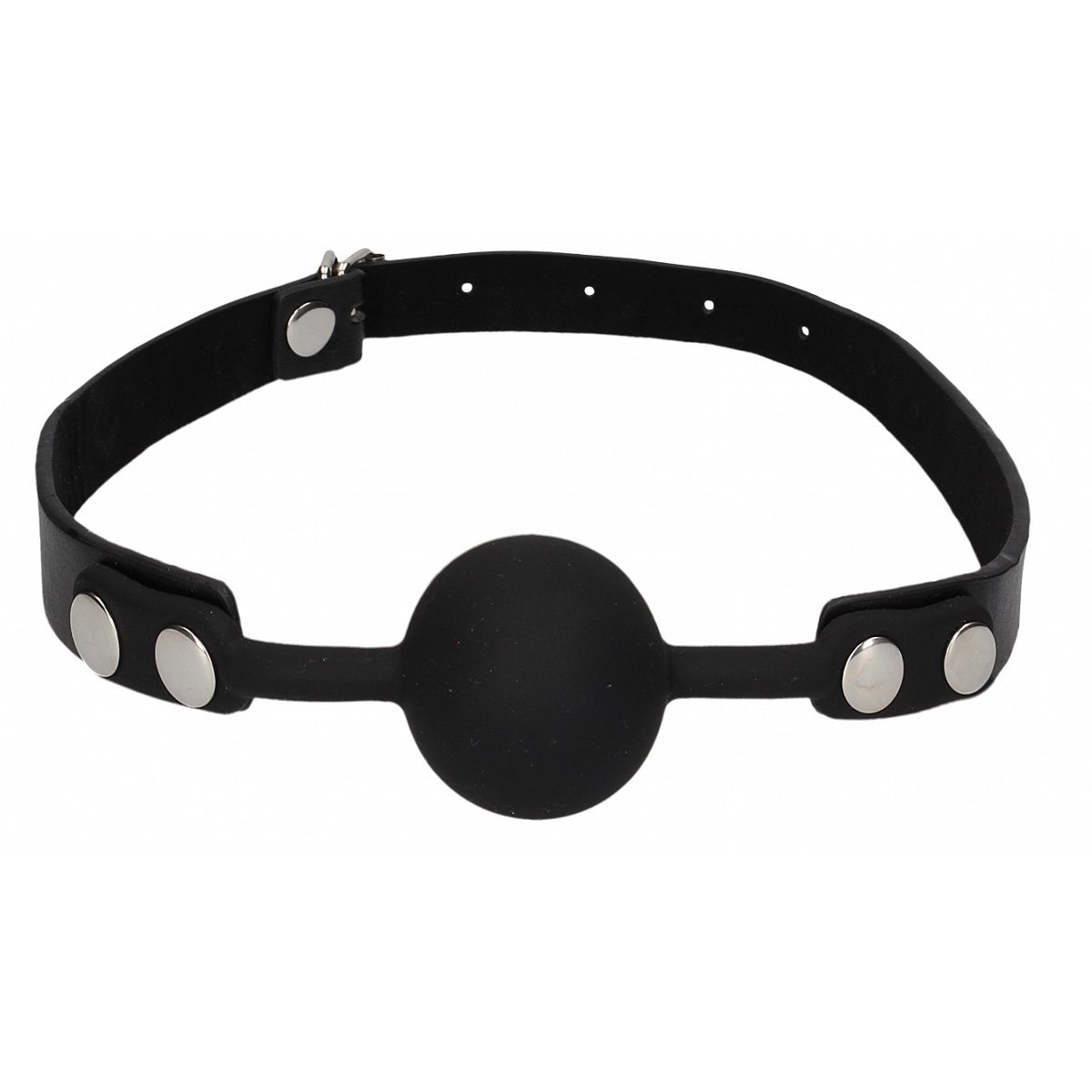 Купить черный кляп-шарик silicone ball gag with adjustable bonded leather straps Image