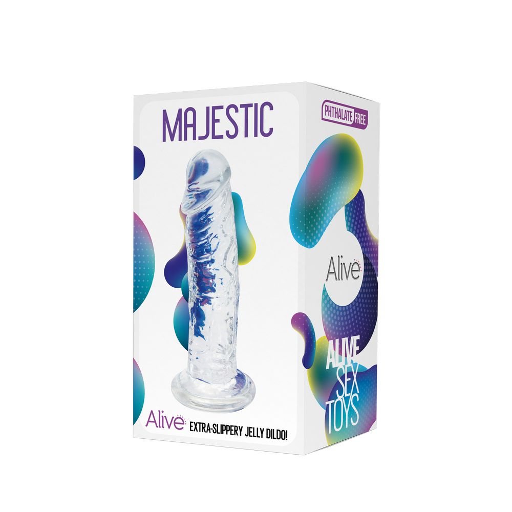 Купить прозрачный фаллоимитатор на присоске majestic jelly dildo - 14,7 см. Image