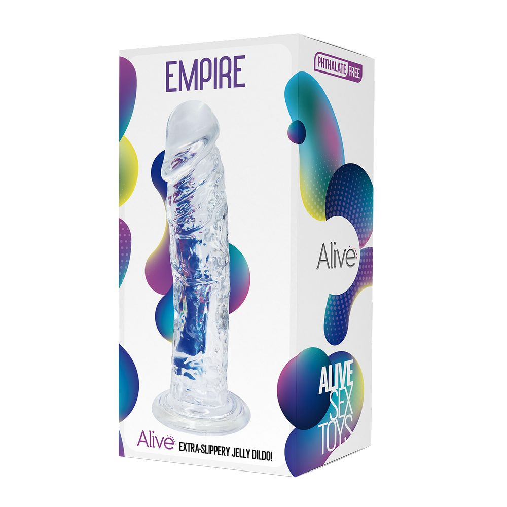 Купить прозрачный фаллоимитатор на присоске empire jelly dildo - 19,3 см. Image