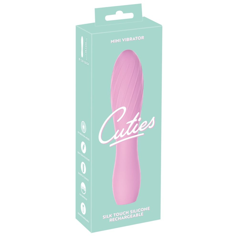 Купить розовый мини-вибратор cuties - 14,1 см. Image