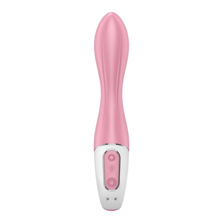 Купить розовый вибромассажер с функцией расширения air pump vibrator 2 - 20,9 см. Image