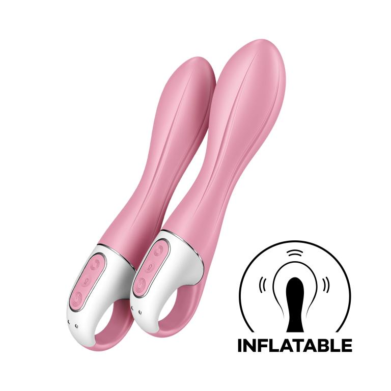 Купить розовый вибромассажер с функцией расширения air pump vibrator 2 - 20,9 см. Image