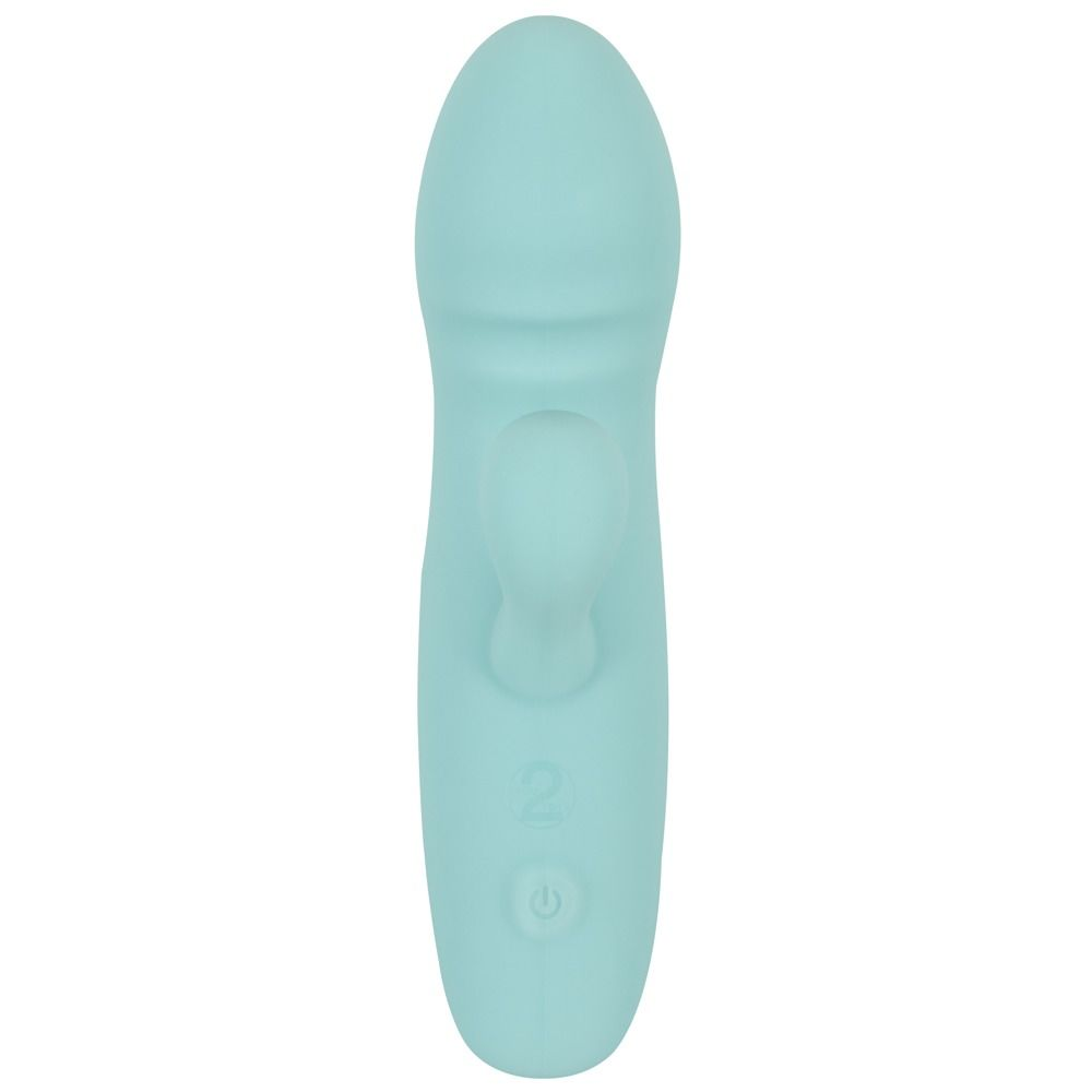 Купить бирюзовый мини-вибратор с клиторальным отростком rabbit vibrator - 15,5 см. Image