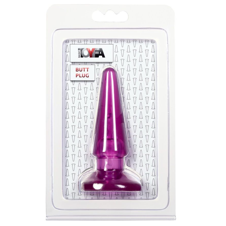 Купить фиолетовая анальная пробка butt plug - 9,5 см. Image