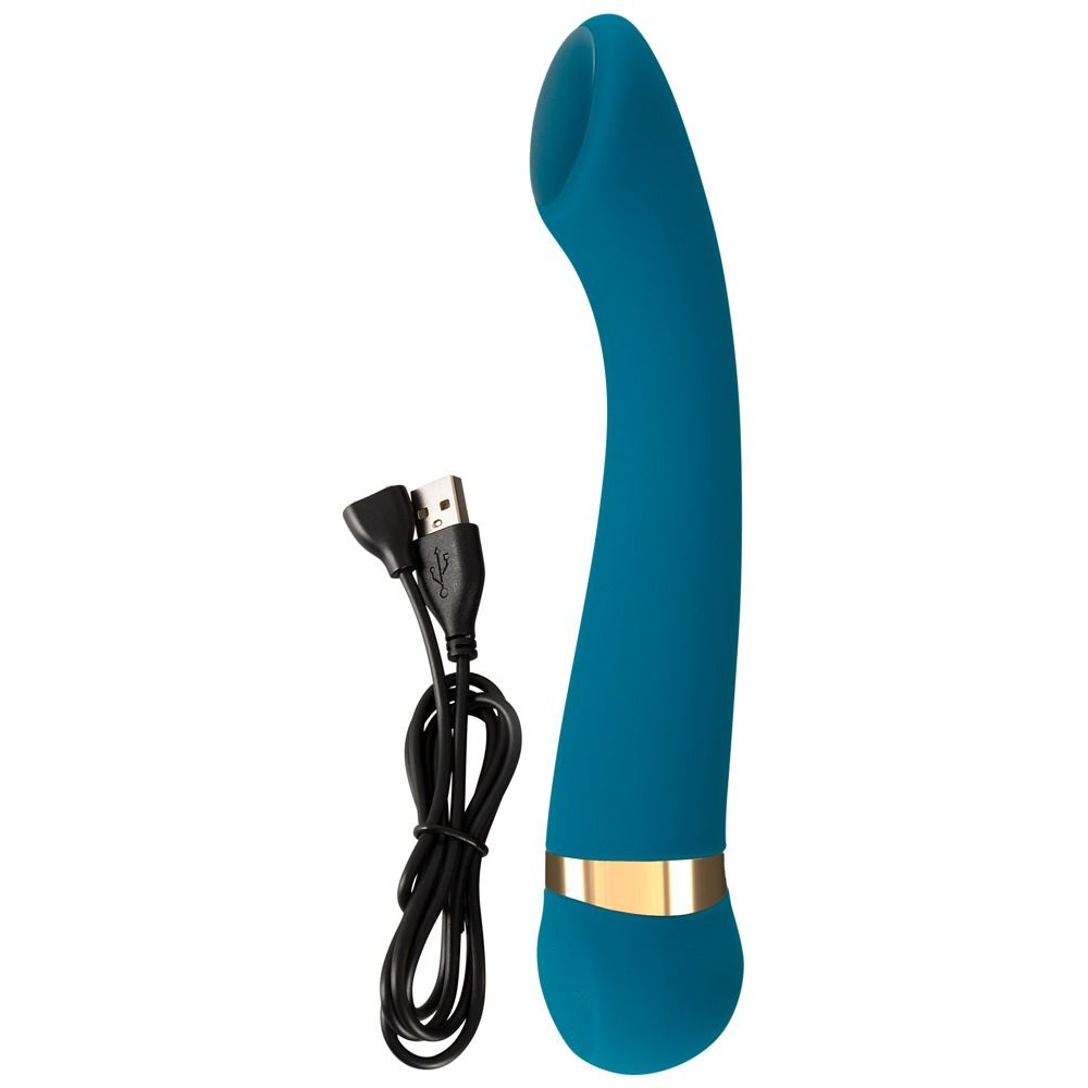 Купить бирюзовый вибромассажер с температурными режимами hot n cold vibrator - 21,6 см. Image