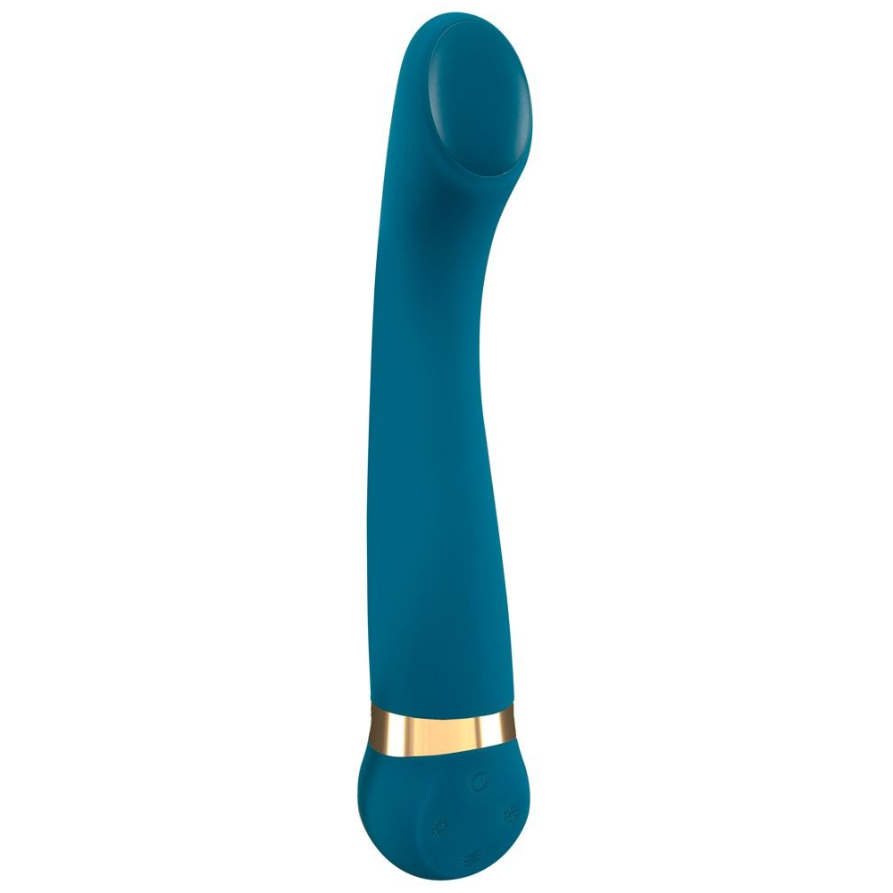 Купить бирюзовый вибромассажер с температурными режимами hot n cold vibrator - 21,6 см. Image