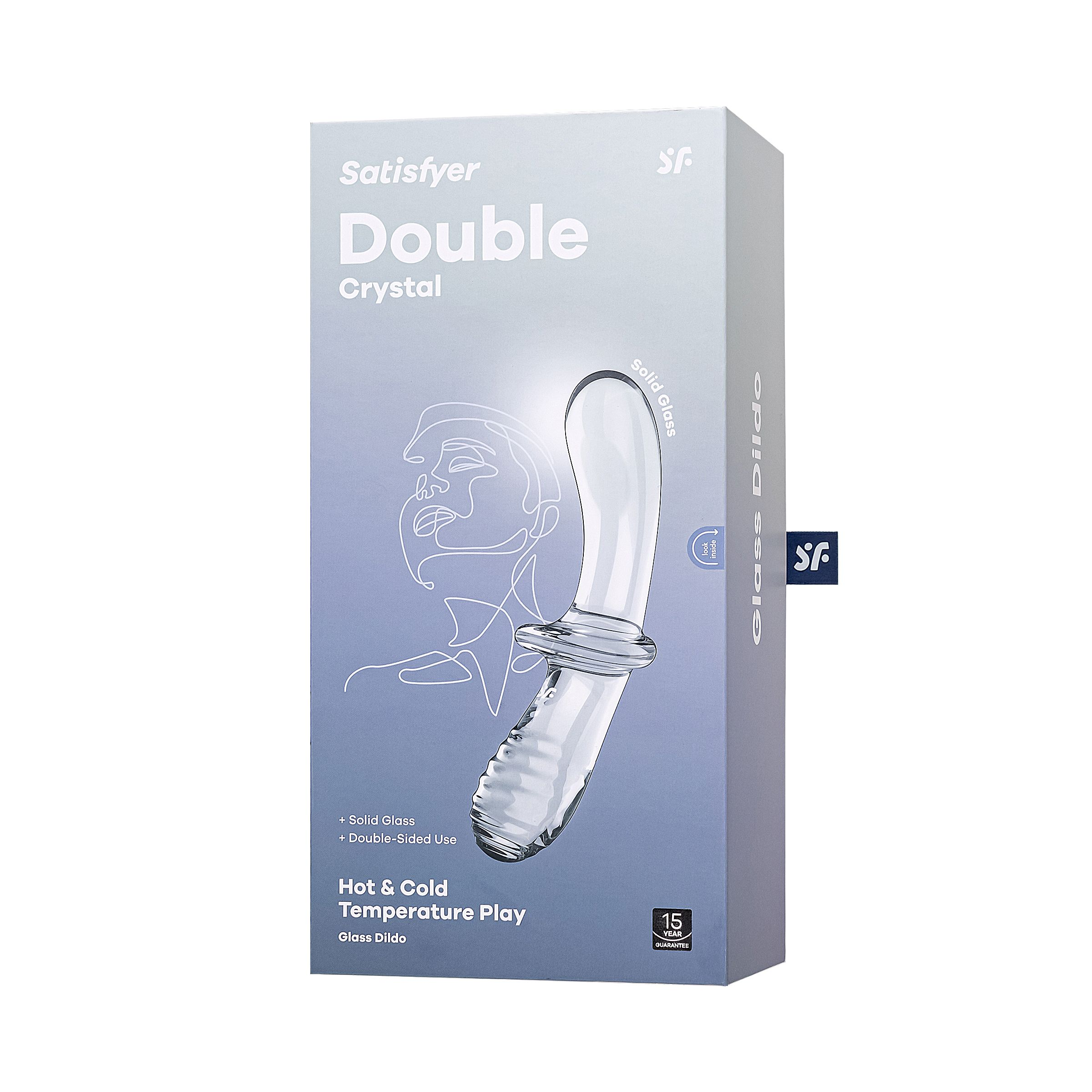 Купить прозрачный двусторонний стеклянный фаллоимитатор satisfyer double crystal - 19,5 см. Image