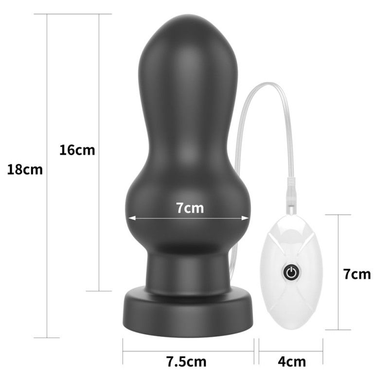 Купить черная анальная вибровтулка 7  king sized vibrating anal rammer - 18 см. Image