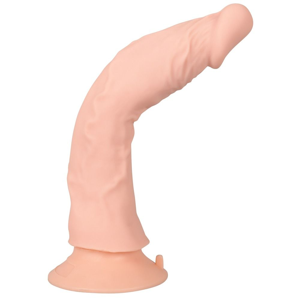 Купить телесный вибратор на присоске с пультом ду bendable rc vibrator - 21,5 см. Image