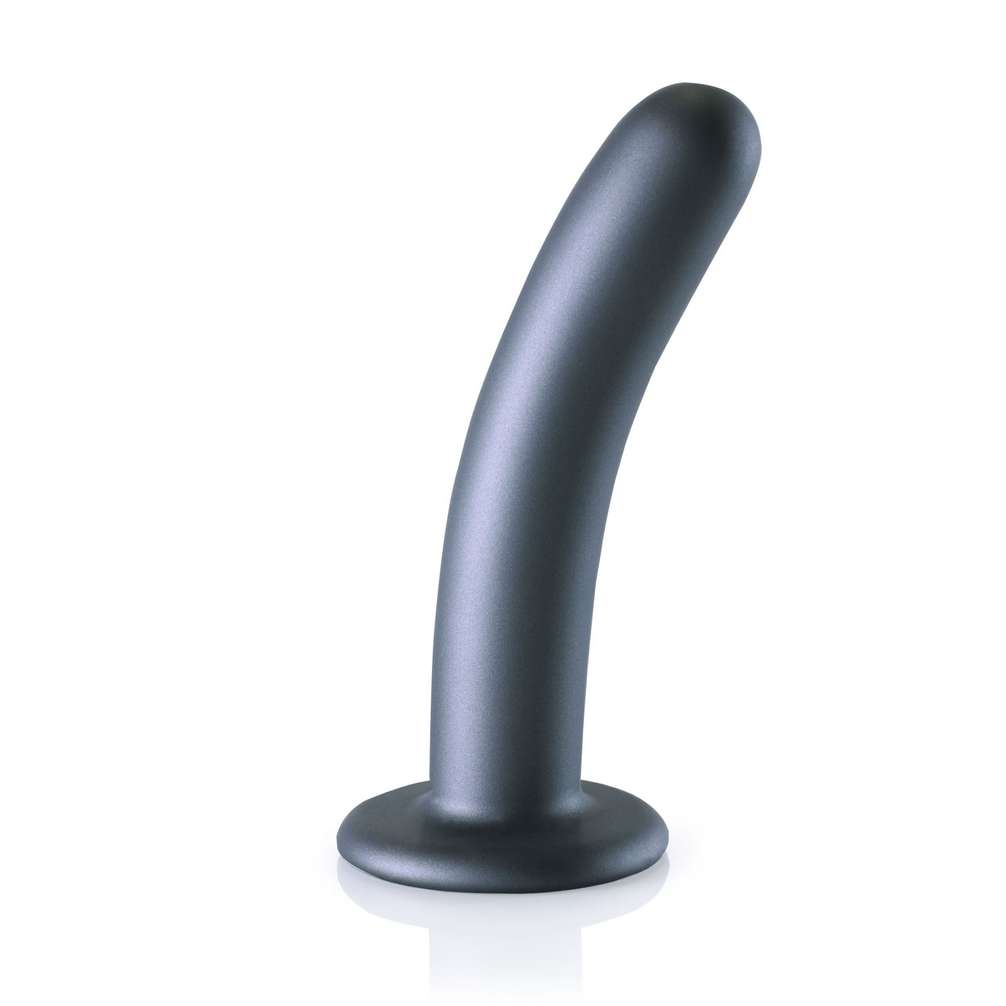 Купить серый фаллоимитатор smooth g-spot - 15 см. Image