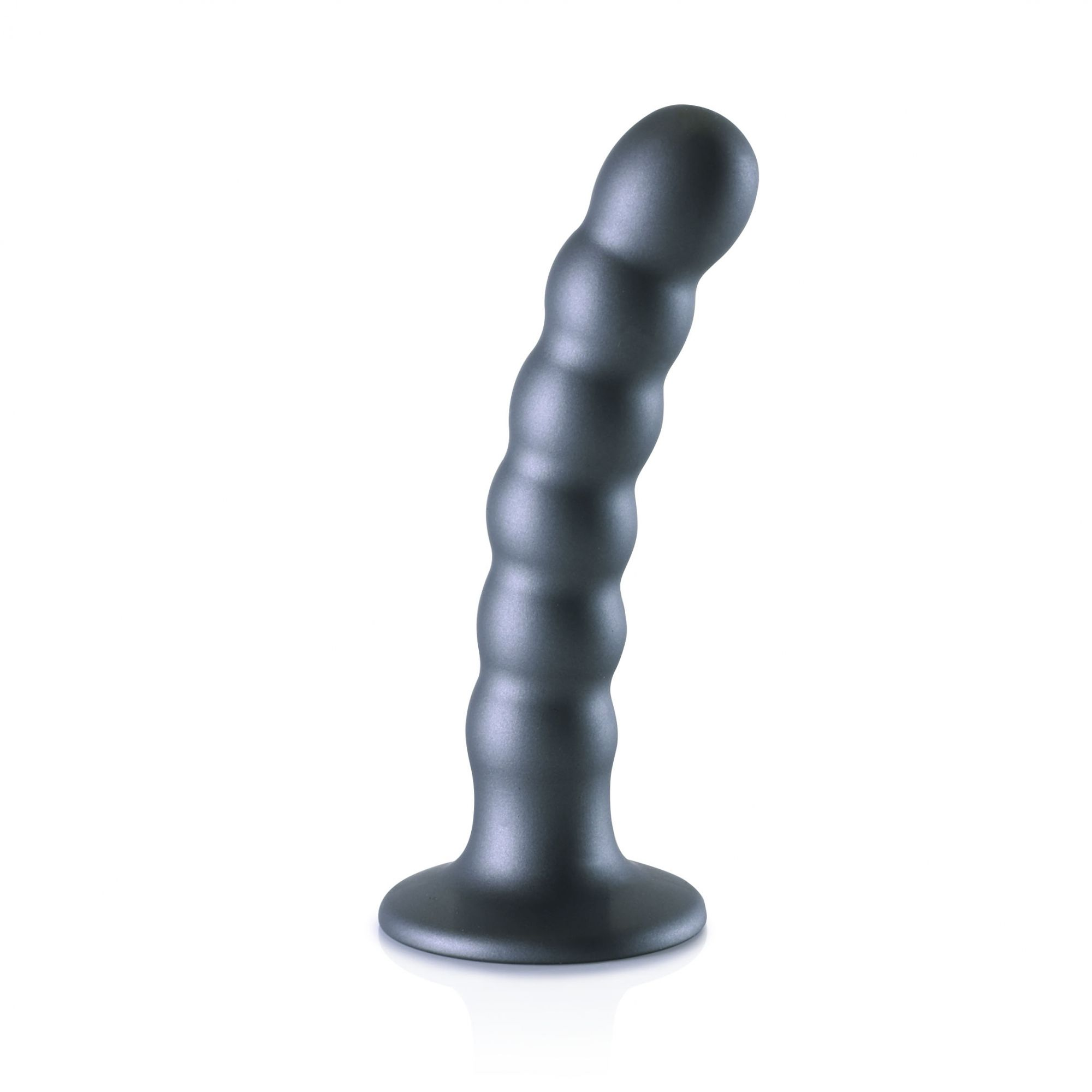 Купить серый фаллоимитатор beaded g-spot - 13,8 см. Image