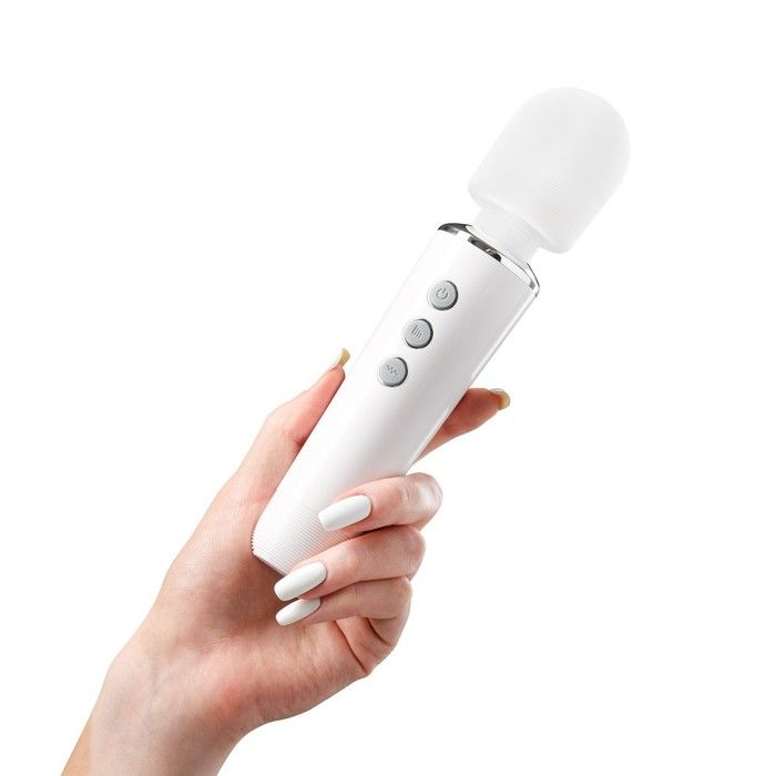 Купить белый жезловый вибромассажёр wand massager - 19 см. Image