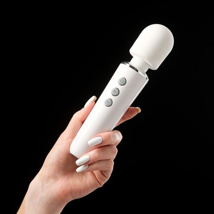 Купить белый жезловый вибромассажёр wand massager - 19 см. Image