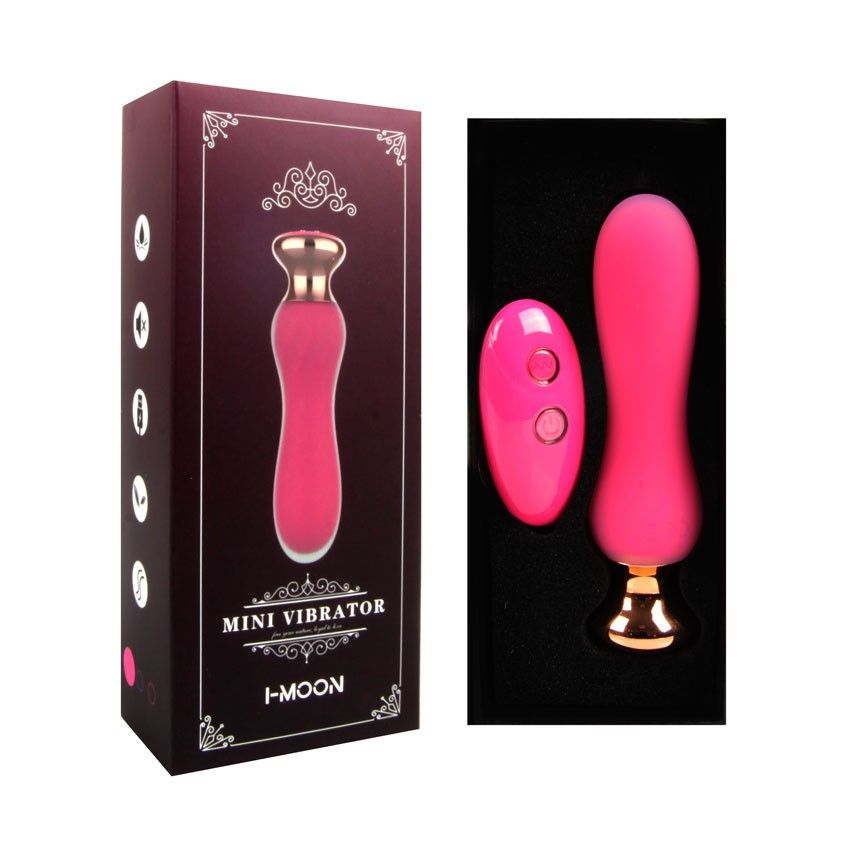 Купить розовый мини-вибратор mini vibrator с пультом ду - 12,5 см. Image