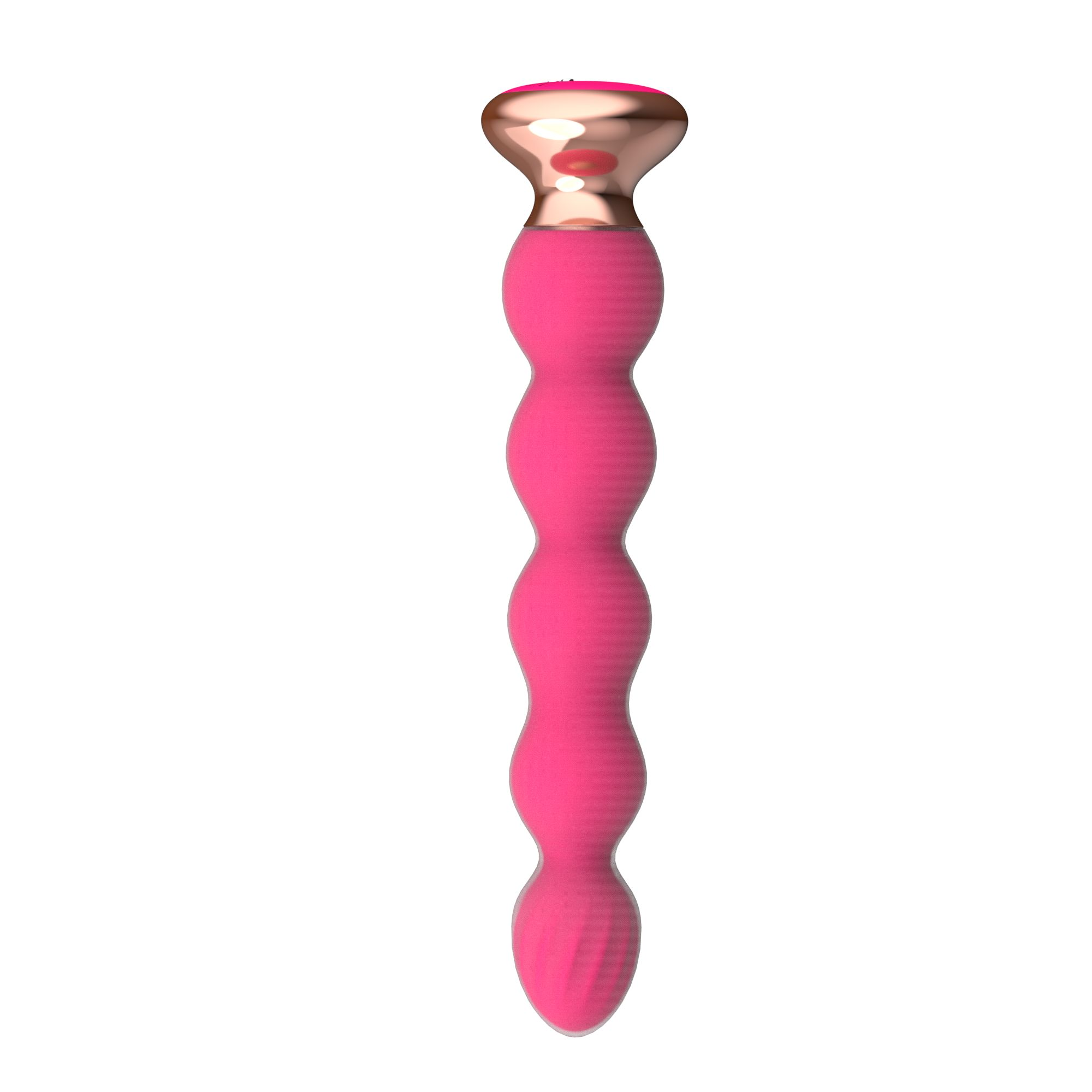 Купить розовый вибратор-ёлочка mini vibrator с пультом ду - 19 см. Image