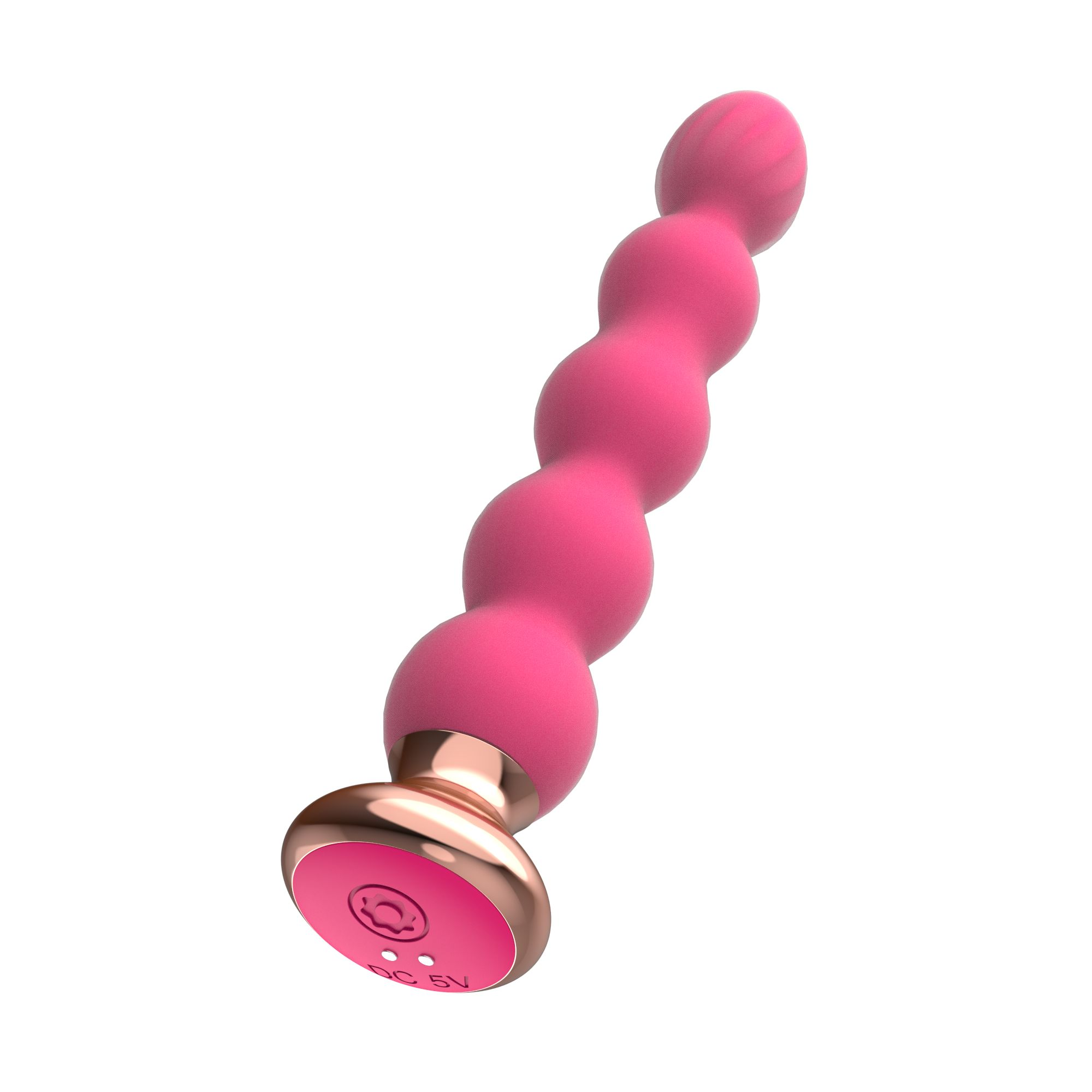 Купить розовый вибратор-ёлочка mini vibrator с пультом ду - 19 см. Image