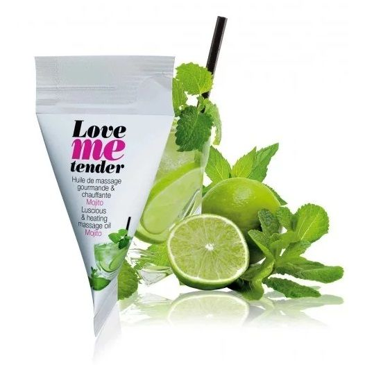 Купить съедобное согревающее массажное масло love me tender mojito с ароматом мохито - 10 мл. Image