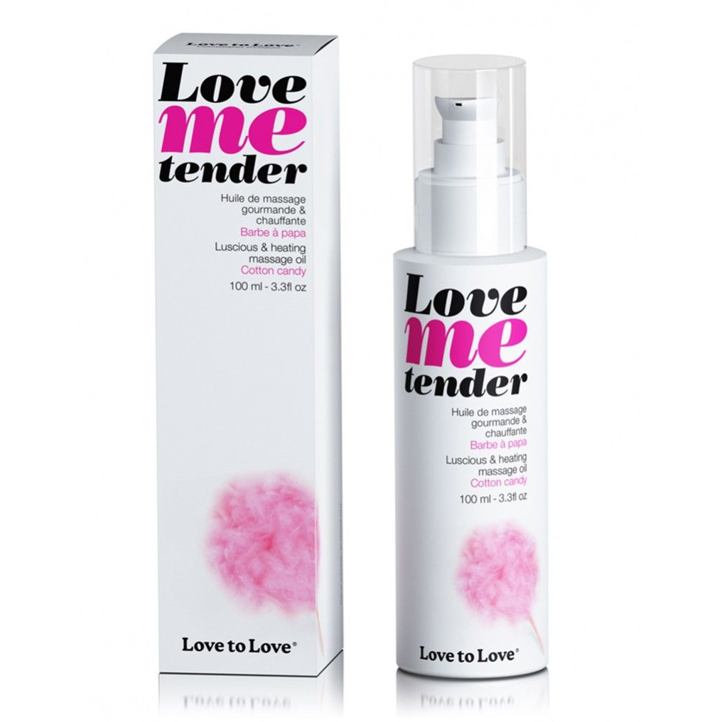 Купить съедобное согревающее массажное масло love me tender cotton candy с ароматом сладкой ваты - 100 мл. Image