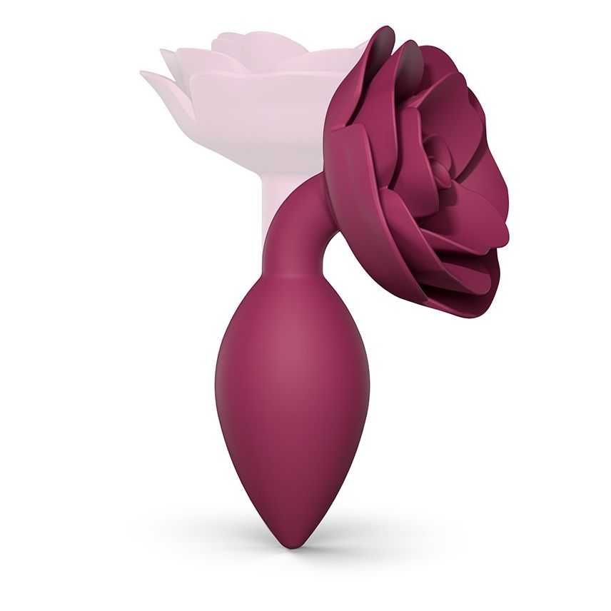 Купить сливовая анальная пробка с ограничителем-розой open rose size m butt plug Image