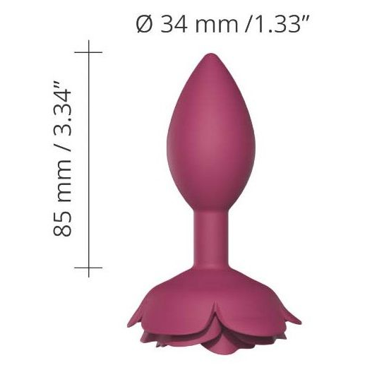 Купить сливовая анальная пробка с ограничителем-розой open rose size m butt plug Image