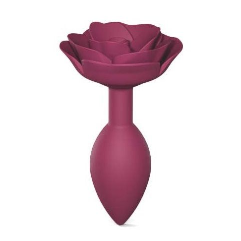 Купить сливовая анальная пробка с ограничителем-розой open rose size m butt plug Image