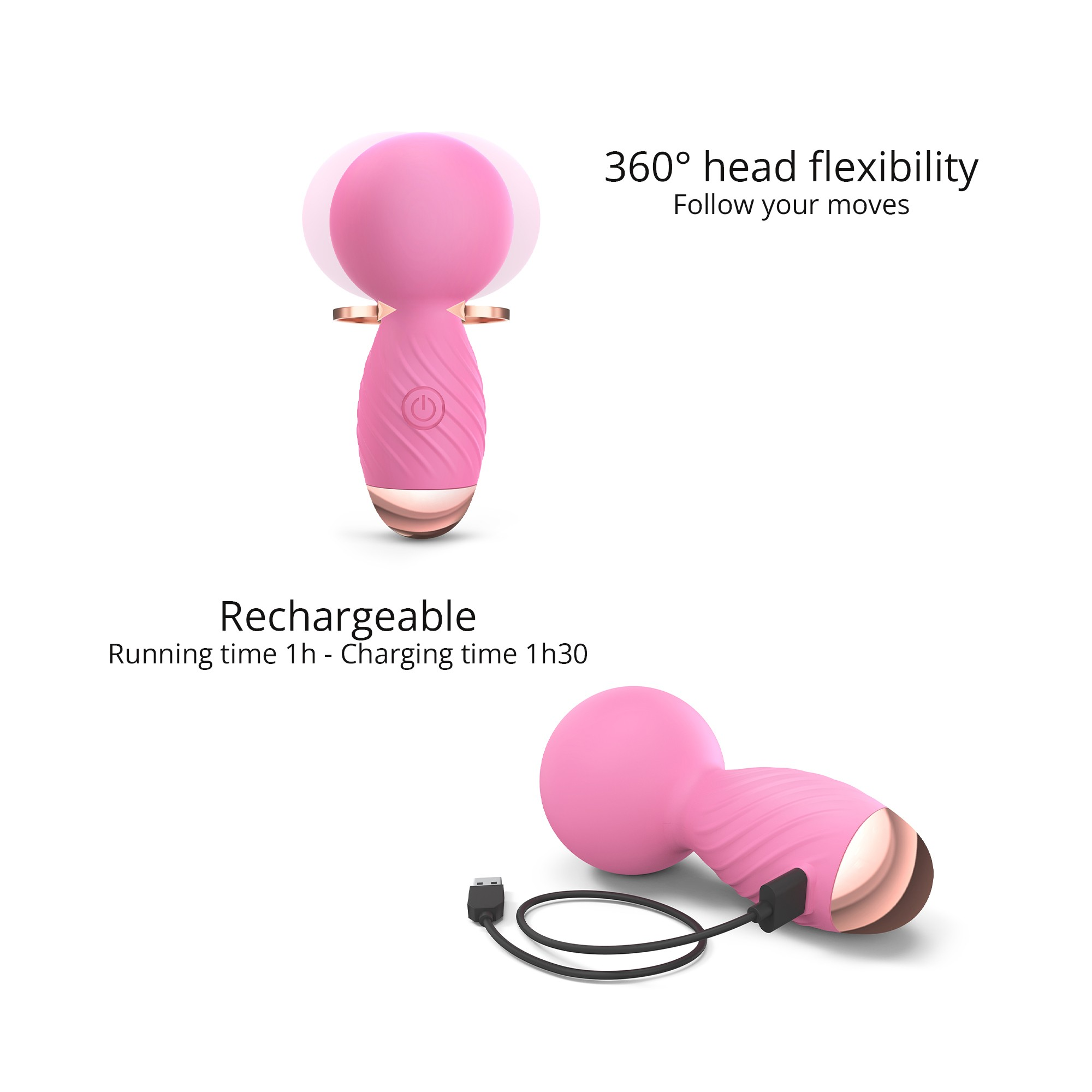 Купить розовый мини-wand вибратор itsy bitsy mini wand vibrator Image