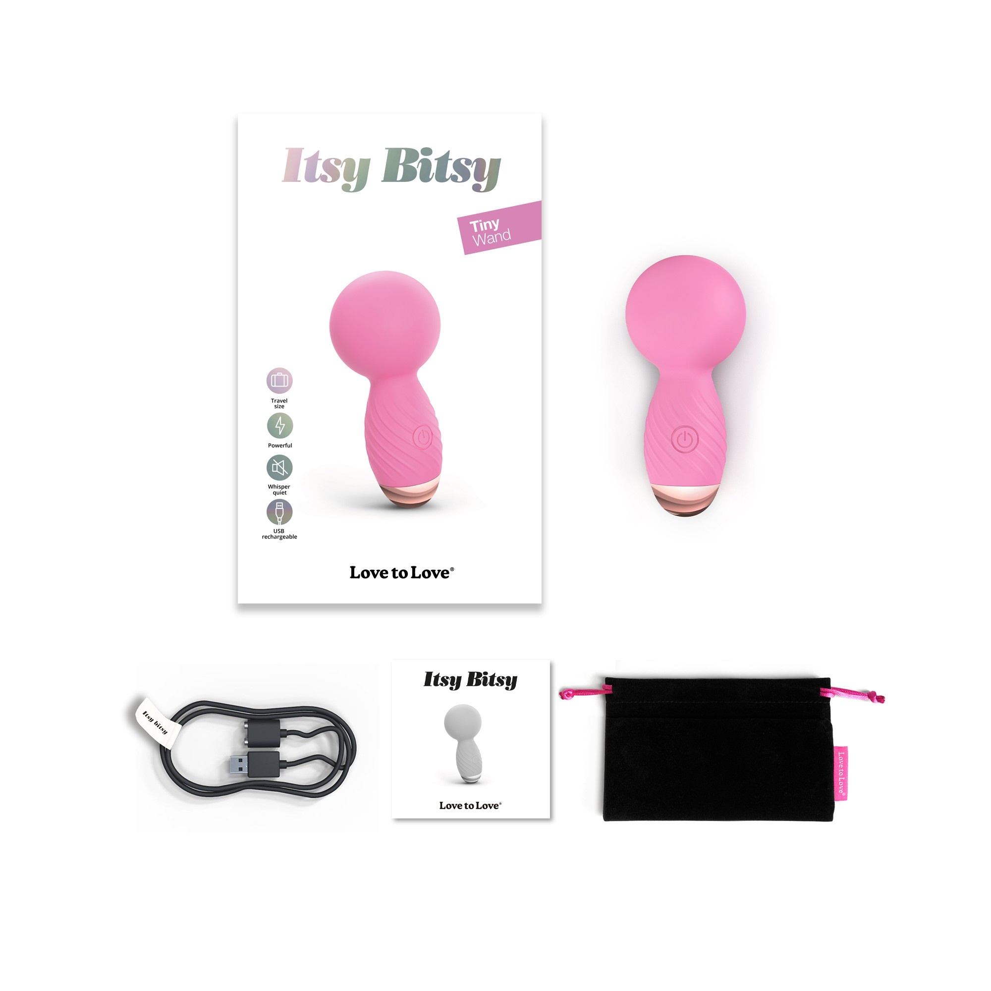 Купить розовый мини-wand вибратор itsy bitsy mini wand vibrator Image