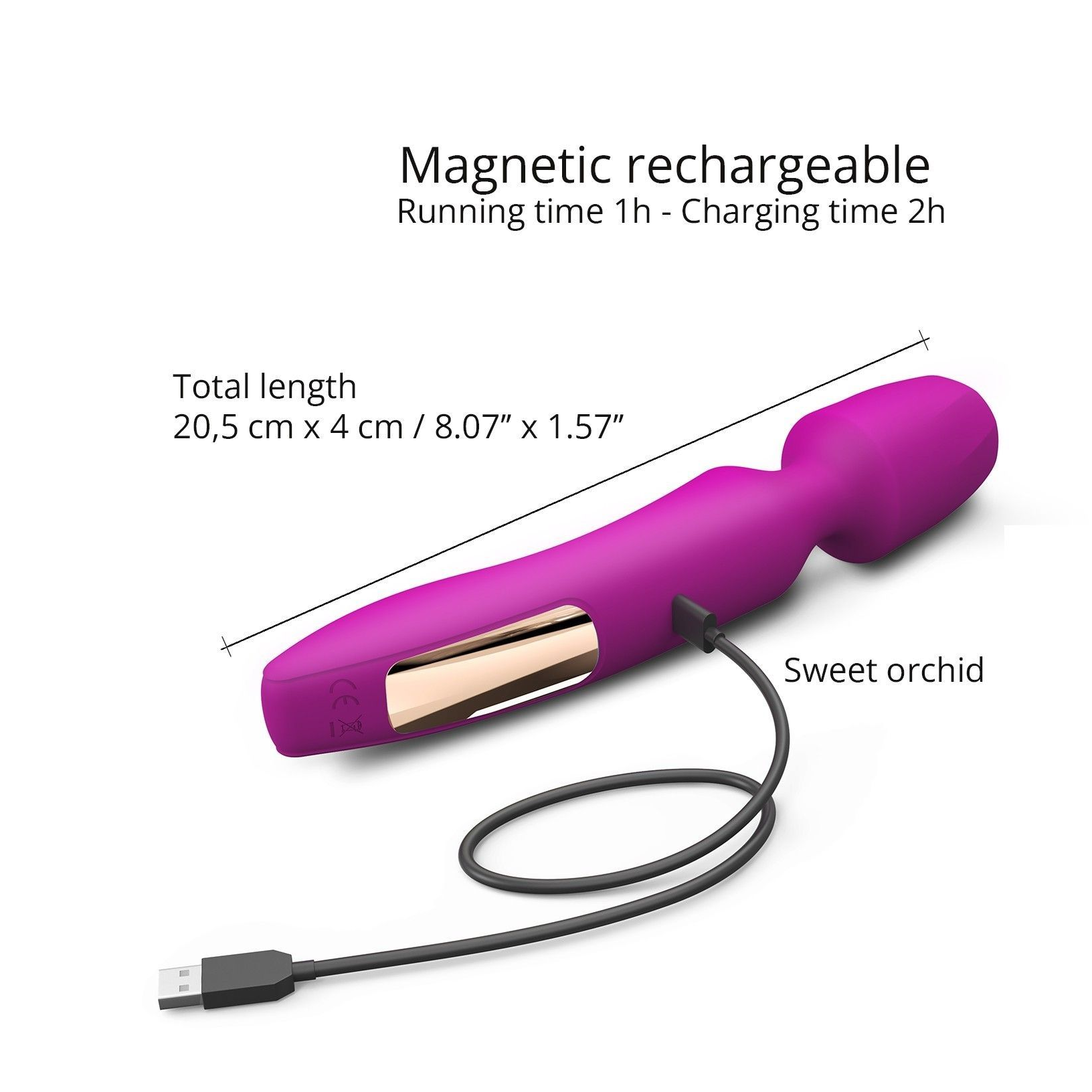 Купить лиловый вибратор с 2 сменными насадками r-evolution wand vibrator with 2 attachments Image