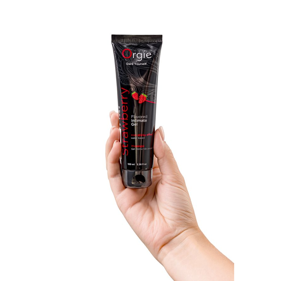 Купить интимный гель на водной основе lube tube strawberry с клубничным вкусом - 100 мл. Image