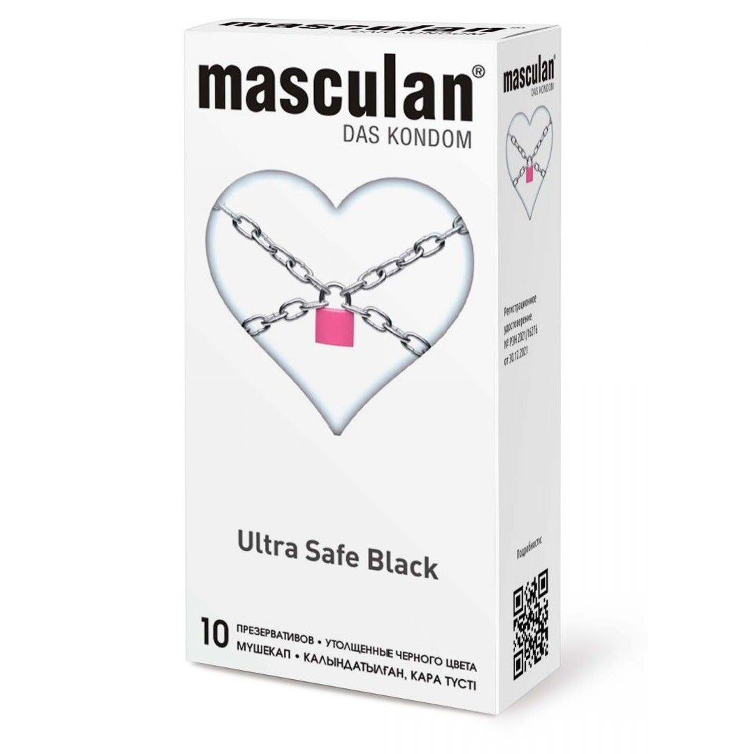 Купить ультрапрочные презервативы masculan ultra safe black - 10 шт. Image