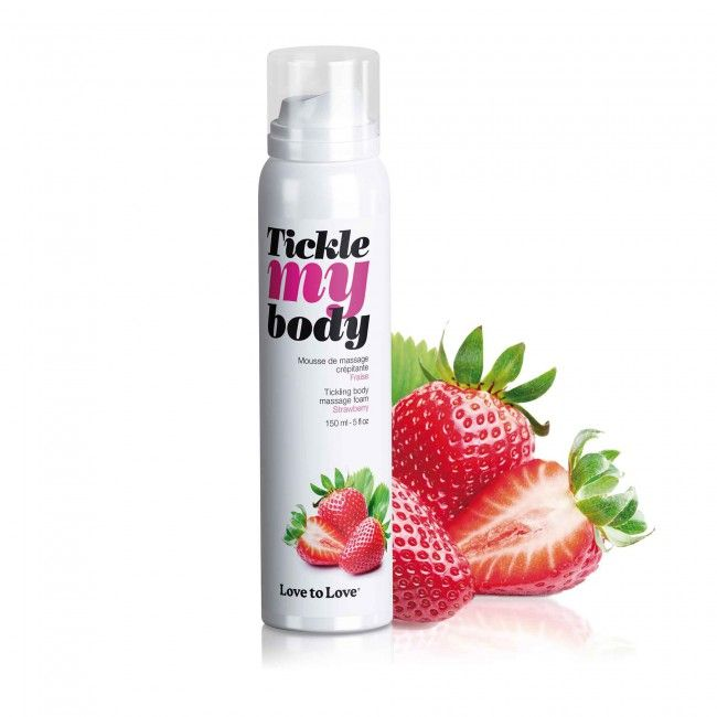 Купить массажная хрустящая пенка tickle my body strawberry с ароматом клубники - 150 мл. Image