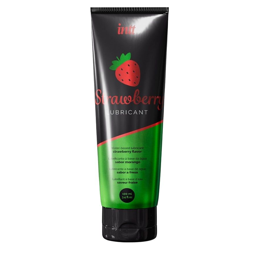 Купить смазка на водной основе с ароматом клубники strawberry lubricant - 100 мл. Image