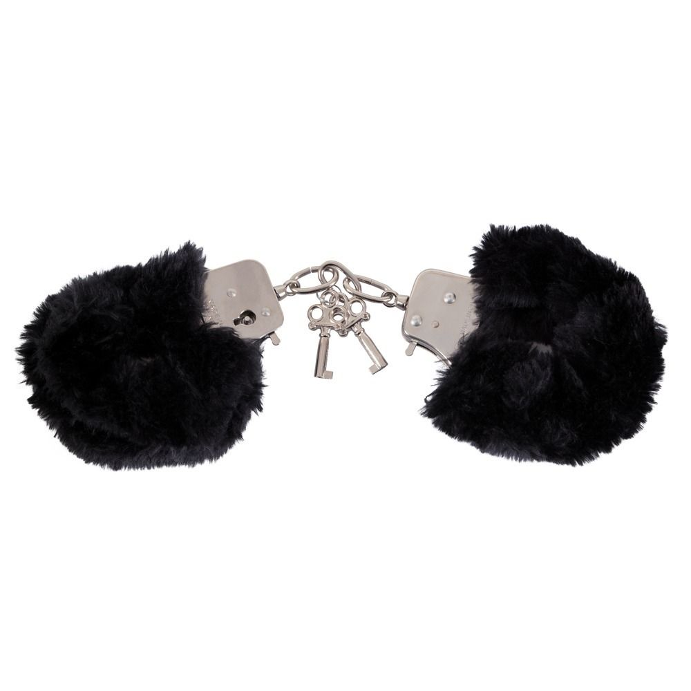 Купить черные меховые наручники love cuffs black Image