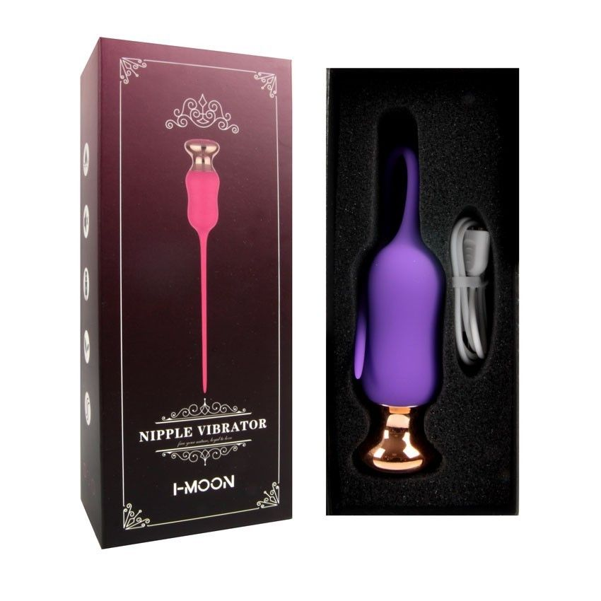 Купить фиолетовый тонкий стимулятор nipple vibrator - 23 см. Image