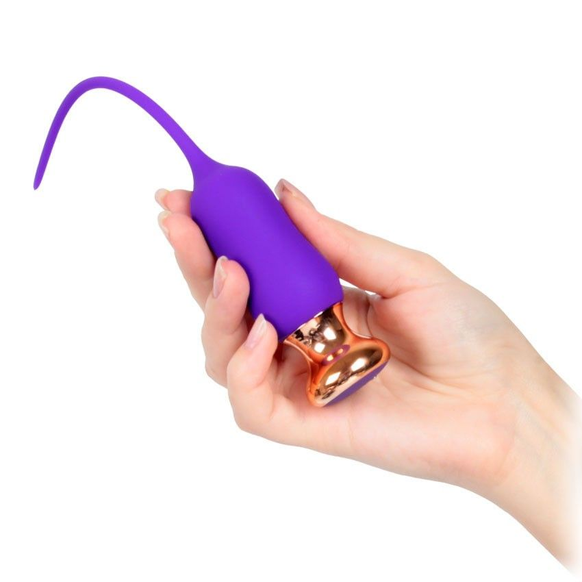 Купить фиолетовый тонкий стимулятор nipple vibrator - 23 см. Image