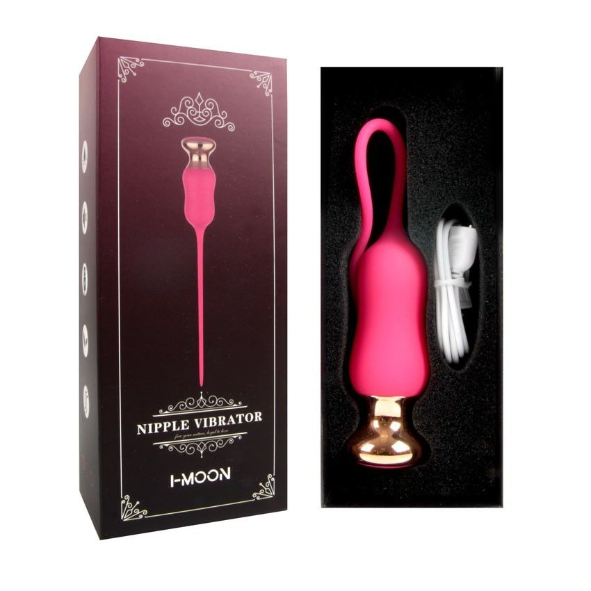 Купить розовый тонкий стимулятор nipple vibrator - 23 см. Image