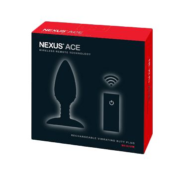 Купить чёрная вибровтулка nexus ace medium с дистанционным управлением - 12 см. Image