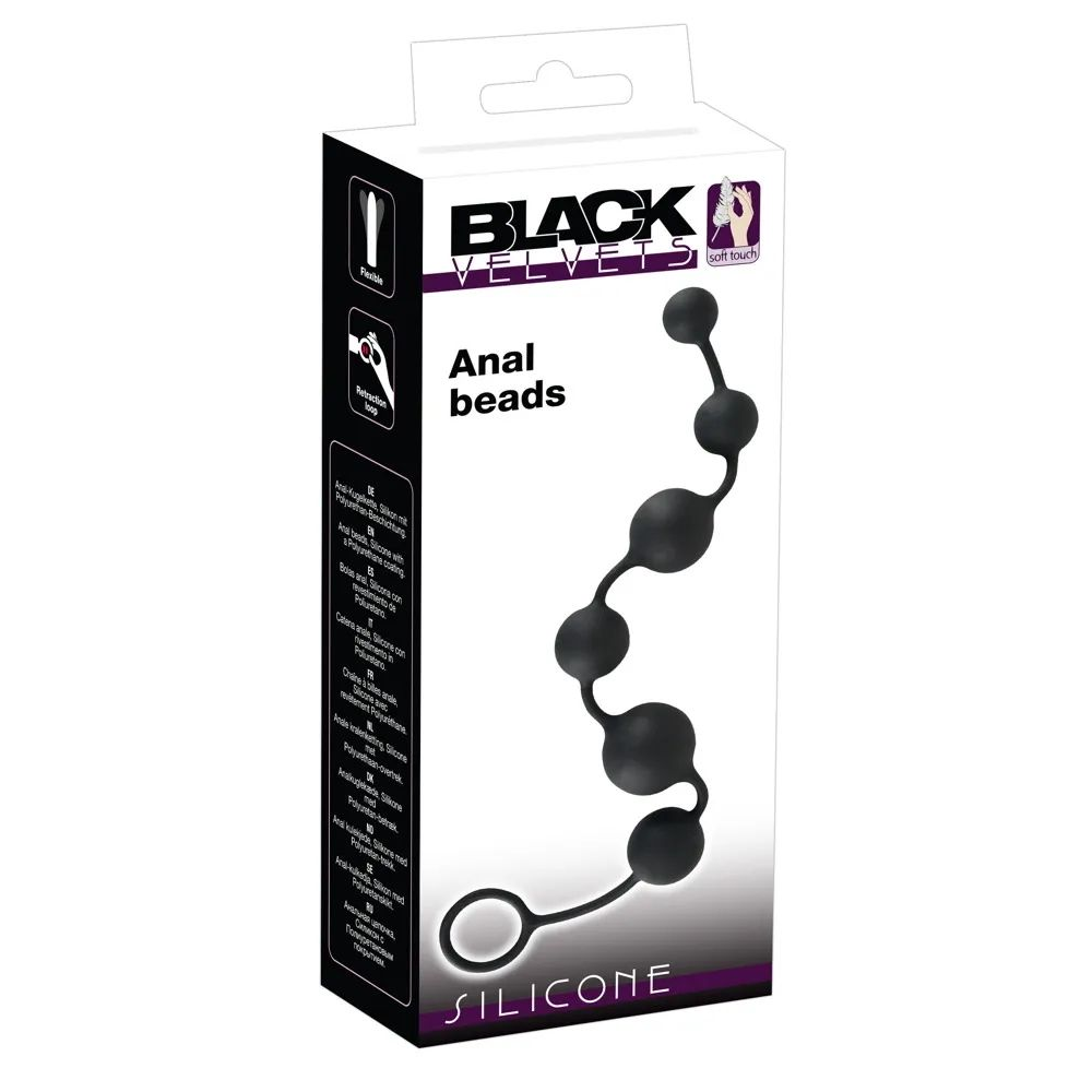 Купить анальная цепочка black velvets anal beads - 40 см. Image