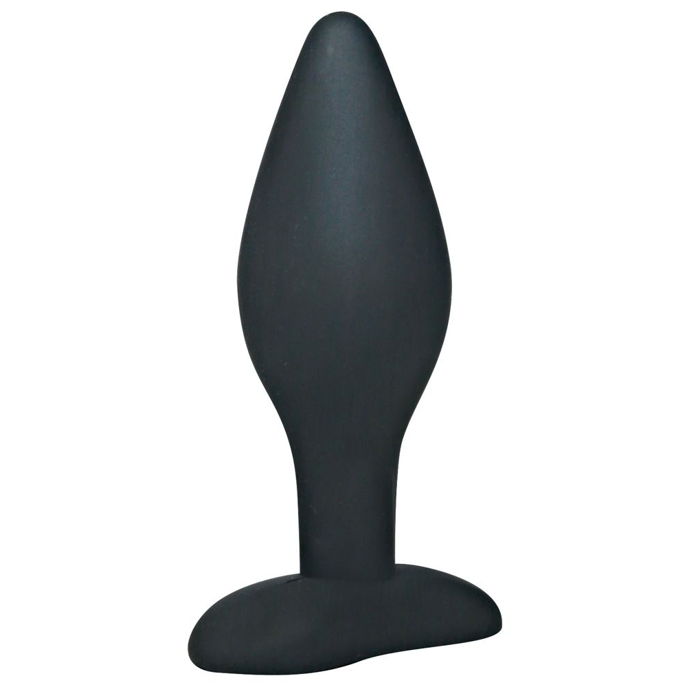 Купить чёрный анальный стимулятор silicone butt plug large - 12 см. Image